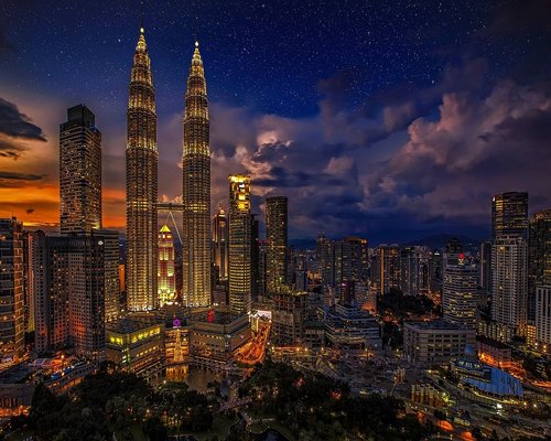 Evening traffic jam in Kuala Lumpur city center